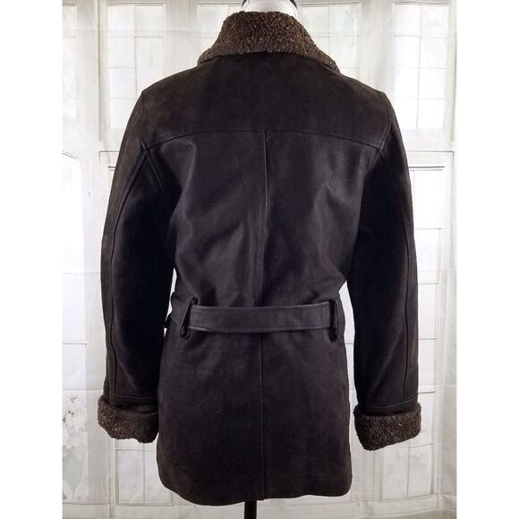 Vintage MITICI ANNI Italy Women’s Size S Flying Jacket Brown Thick Leather - Picture 5 of 12